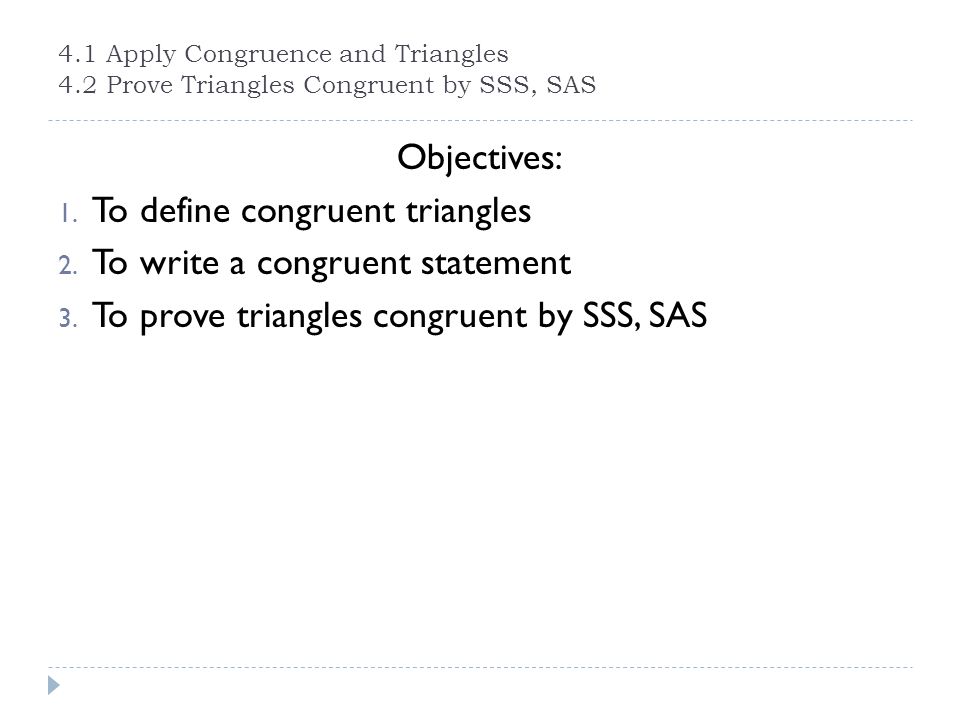 How to write a congruence statement for a pair of triangles?